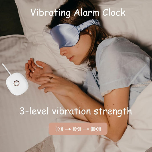 Vibrating Alarm Clock,Alarm Clock for Heavy Sleepers,Battery Alarm Clock,Bed Shaker Alarm Clock for Deaf People,Hearing Impaired,Digital Clock Battery Operated-White
