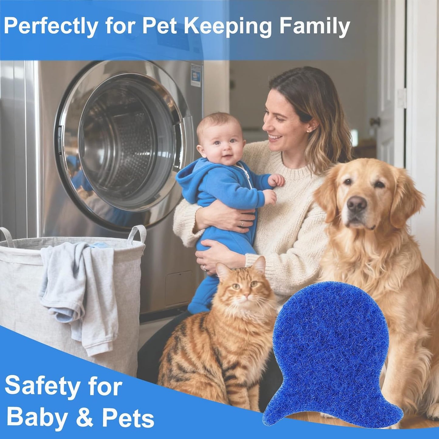 Pet Hair Remover for Laundry, 6PCS Reusable Dog & Cat Hair Remover Tool | Removes Pet Fur, Hair, Lint, Dander From Clothes &Washing Machine.