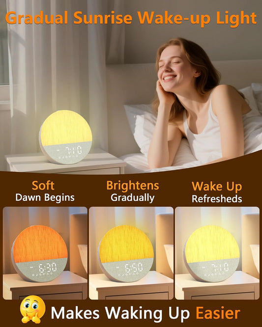 Simulates Natural Light Sunrise Alarm Clock - Makes Waking Up Easier