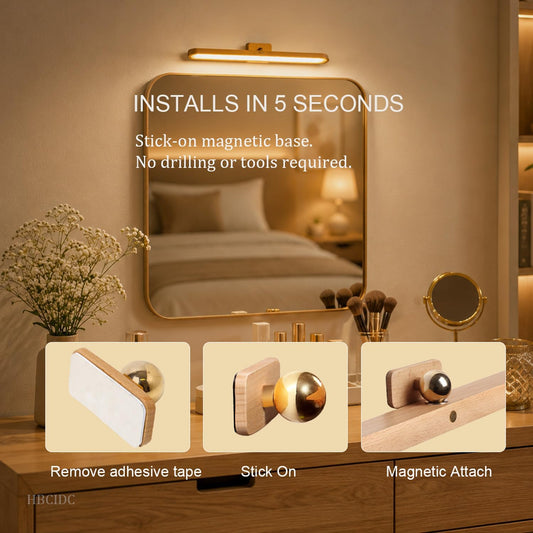 Led Rechargeable Bathroom Light Fixtures Three-Level Dimmable Touch Control Vanity Lights,Magnetic Vanity Light Bar for Bathroom Living Room Bedroom