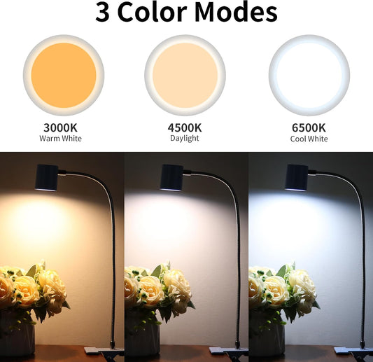 Desk Lamp USB Clip On Light,Book Lights for Reading at Night Clamp Light | 3 Color Modes,10 Brightness Clamp Light,360° Gooseneck LED Reading Light for Books in Bed,Eye-Care for Home Office,Headboards