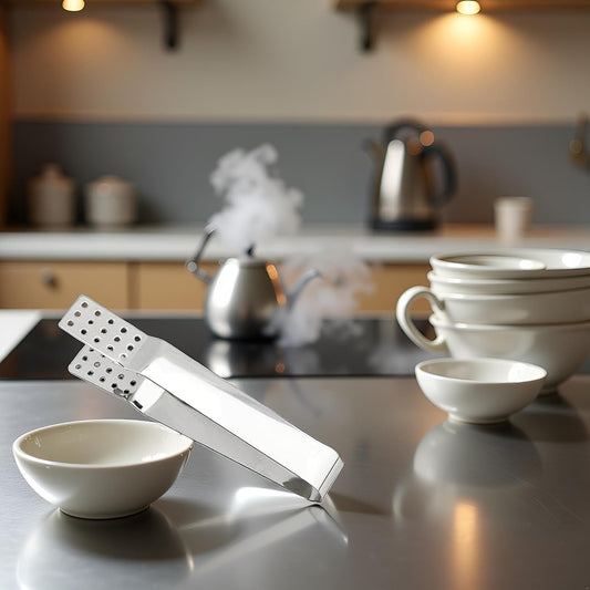 Stainless Steel Tea Bag Tongs Tea Bag Squeezer Clips Kitchen Bar Tools Exquisite Workmanship and Attraction, Silver
