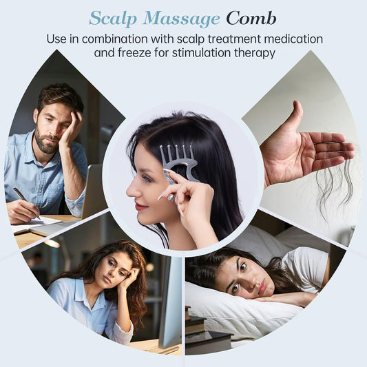 Stainless Steel Gua Sha Tool; Portable Scalp Massage Tool | 5 IN 1 Gua Sha Facial Tool For Head, Neck, Arms & Scalp Massage; Head Spa Tools For Women Deep Relaxation & Home SPA Use