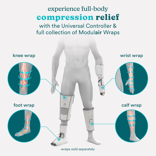 HoMedics Modulair Compression Calf Wrap Massager – Overlapped Compression Therapy with 4 Programs, Adjustable Intensity, Heat Settings, (Battery Sold Separately)