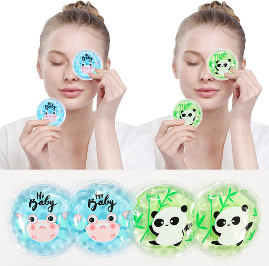 4PCS Gel Eye Ice Pack Set Reusable, Cold and Hot Compress for Eyes | Ice Pack for Eyes, Cooling Eye Pads for Eye Strain, Swelling, Redness, Dark Circles, Puffy Eyes, and Eye Recovery Surgery.