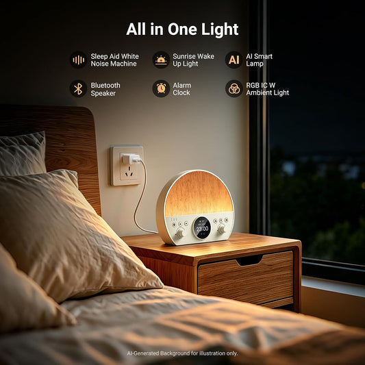NEEWER NF03 Sunrise Alarm Clock Smart Wake Up Light, AI App Control, Timer