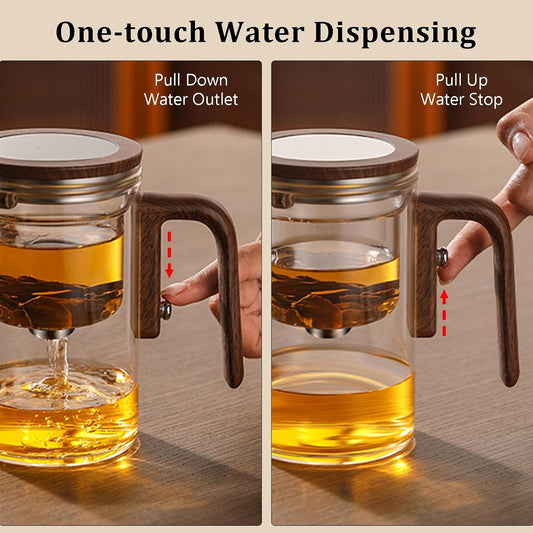 800ml Witchcraft Glass Teapot with Magnetic Water Separation Design | Borosilicate Glass Infuser Pot with Strainer for Loose Leaf & Herbal Teas, Easy Tea Brewing with Enchanted Design