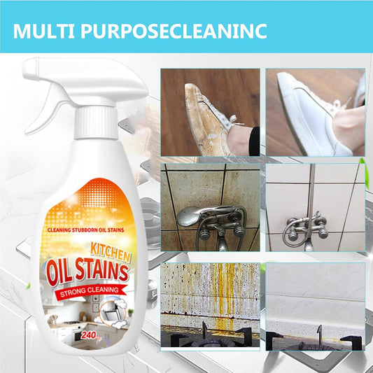 Kitchen Degreaser Spray, Kitchen Oil Stains Spray, Heavy Duty Degreaser For Kitchens, Oil Stain Remover, For Grills,Oven,Cabinet, Air Fryer,Home & Commercial, 240ML/8.45OZ (2PC)