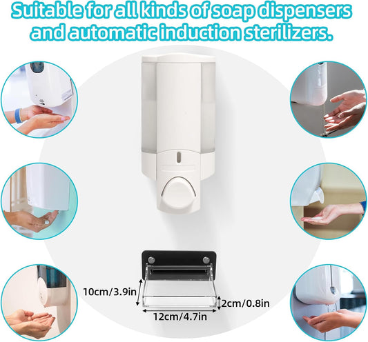 Acrylic Soap Dispenser Drip Tray Wall Mount Soap Dispenser Bracket, Laundry Detergent Drip Catcher Prevent Dripping, Detachable Easy to Clean, Clear