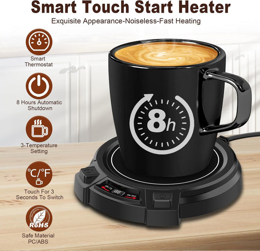 Coffee Mug Warmer for Desk-Smart Candle Warmer Digital Display | 8H Auto Shut Off-Coffee Heater with Touch Tech/3 Gear Temp Settings,Constant Temperature Heating,Warmer for Coffee,Tea,Milk