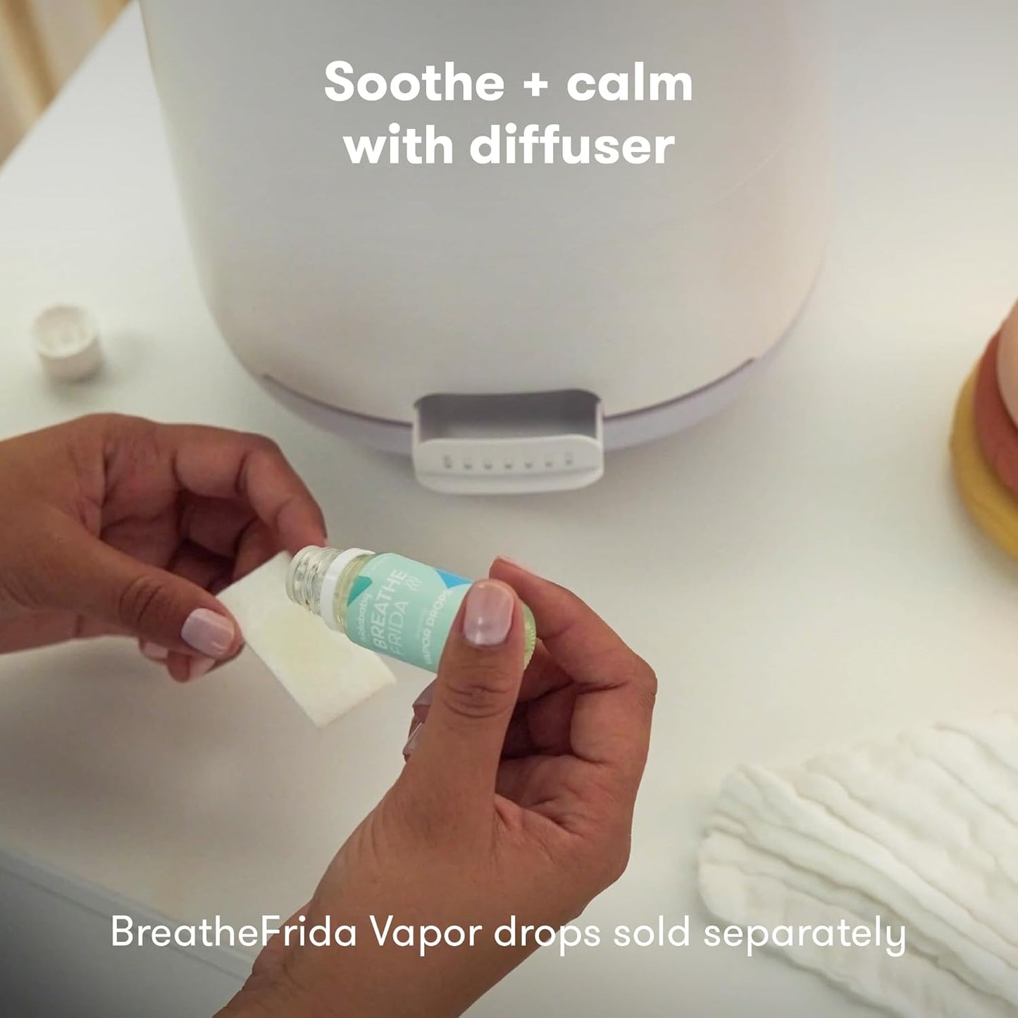 Frida Baby 3-in-1 Cool Mist Humidifier for Large Rooms, Top Fill Humidifier for Bedroom, Allergy Relief, 60 Hour Runtime + Nightlight, Auto Shut-Off, Quiet, Carry Handle, Essential Oil Diffuser