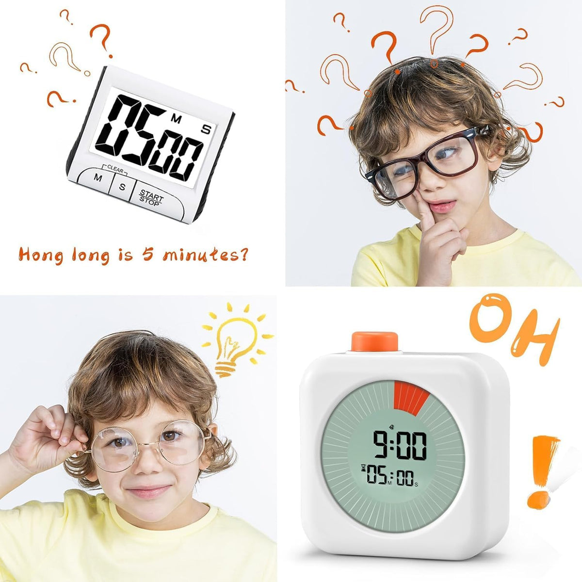 EooCoo Visual Timer for Kids, ADHD, Toddler Essentials, Boo Basket Stuffers