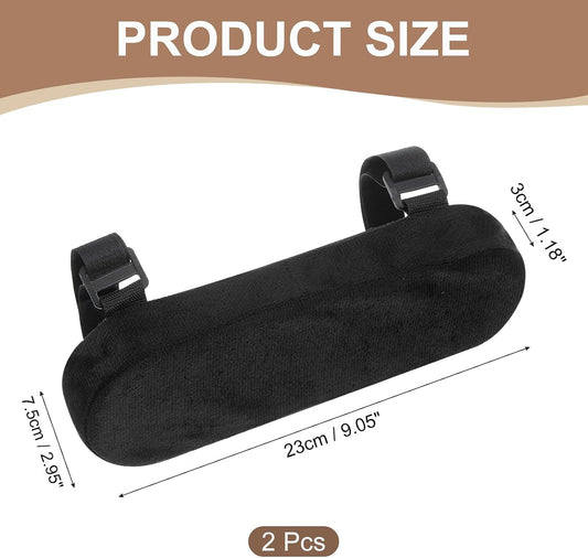 uxcell Memory Foam Chair Armrest Pads, 2 Pair Office Chair Arm Covers, Elbow Pillow for Offices Study Rooms Game Rooms (Black)