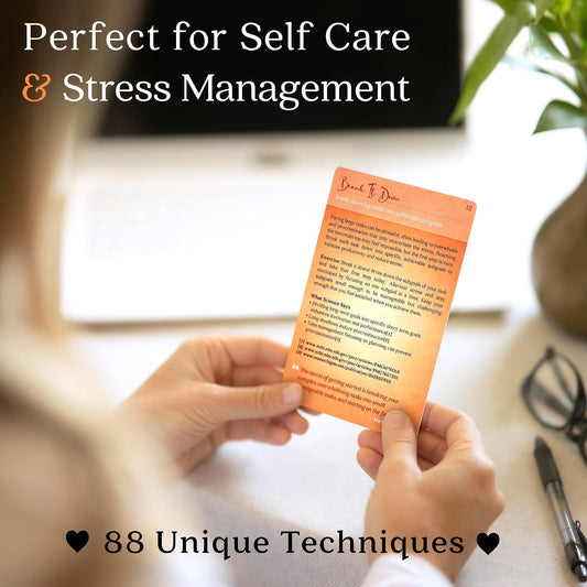 Asana Moon Stress Relief & Self Care Cards with Positive Affirmations - Calming Anti Anxiety Gift with Meditations