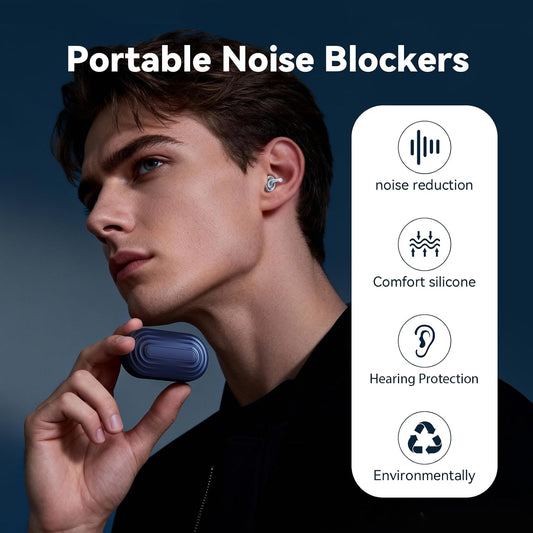 Ear Plugs for Sleeping, 35dB Reusable Soft Silicone Earplugs