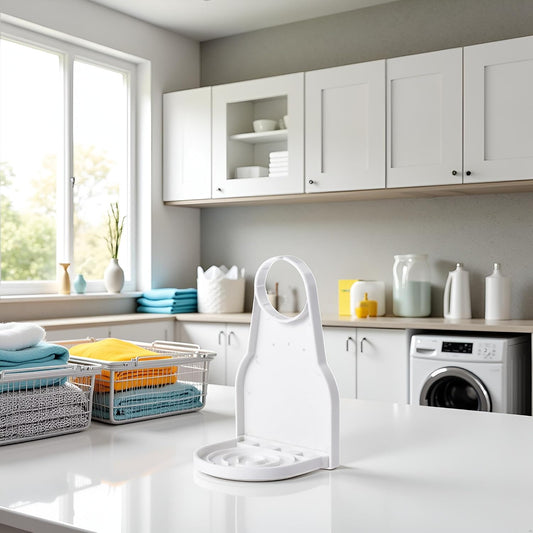 White Foldable Detergent Drip Catcher Laundry Clip Tight On Laundry Bottle Spouts Laundry Detergent Cup Holder Liquid Laundry Detergent
