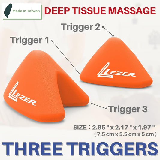 LEZER Trigger Massage Point, Manual Massage Ball, Muscle Knots Relief Tool, Myofascial Release, Physical Therapy, Deep Tissue Back Massage, Plantar Fasciitis, 2.9 in x 2.1 in (Green)