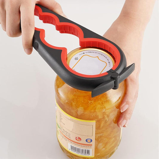 Jar Opener for Seniors with Arthritis,Jar Opener for Weak Hands,5-in-1 Bottle Opener,4-in-1 Can Opener (A-Blue)