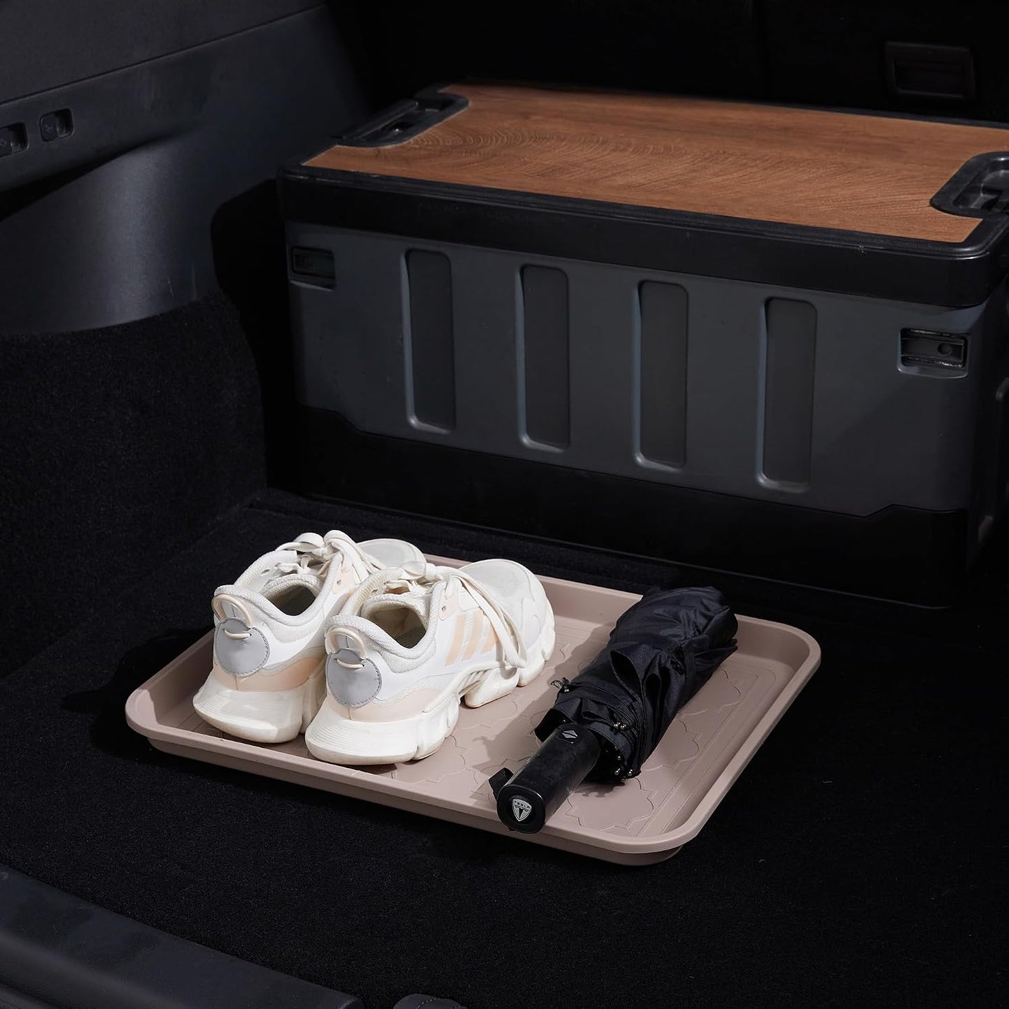 Boot Tray 2 Packs All Seasons Multi-Purpose, Waterproof Boot Trays for Entryway Indoor & Outdoor, Non-Slip Shoe Tray, 16.7"x12.8",Grey