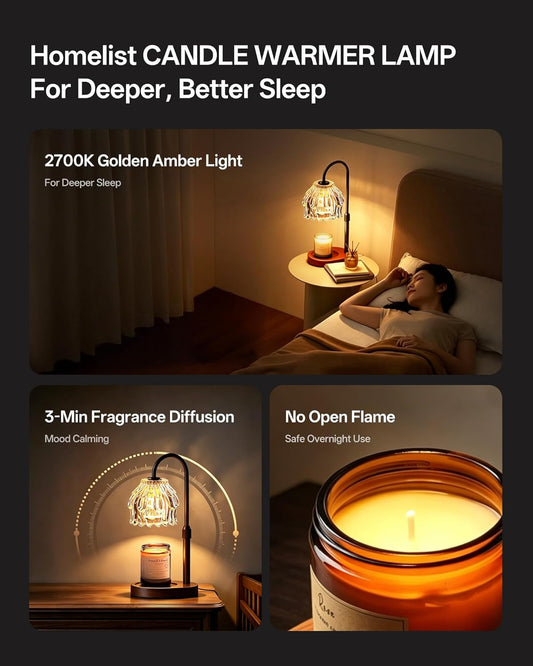 Homelist Candle Warmer Lamp with Timer Dimmer, Electric Wax Melter Warmer