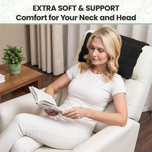 Recliner Pillow, Adjustable Neck Pillow for Recliner | Soft Corduroy, Weighted Non-Slip Flap, Adjustable Filling, Washable Cover, Ideal for Recliners, Sofas, Office Chairs