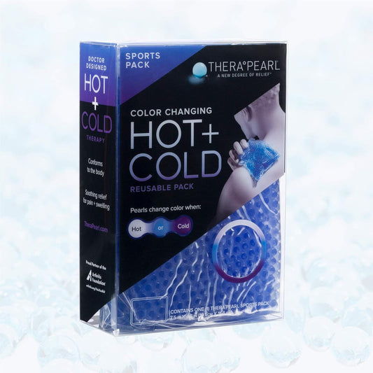 TheraPearl-14070 Color Changing Reusable Hot Cold Pack with Strap, Sports Size Ice Pack with Gel Beads, 11" x 4.5"