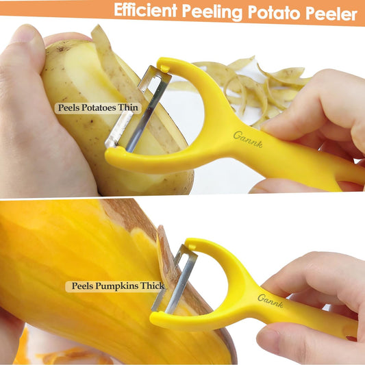 GANNK Vegetable Potato Peelers for Kitchen, Y Peeler for Apple Fruit Carrot Zucchini Cucumber Potatoes, Good Grip Veggie Peeler Makes Peeling Very Easy