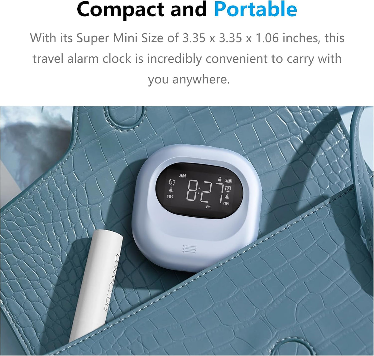 Vibrating Alarm Clock Rechargeable Battery Operated, Cordless & Dual Alarms