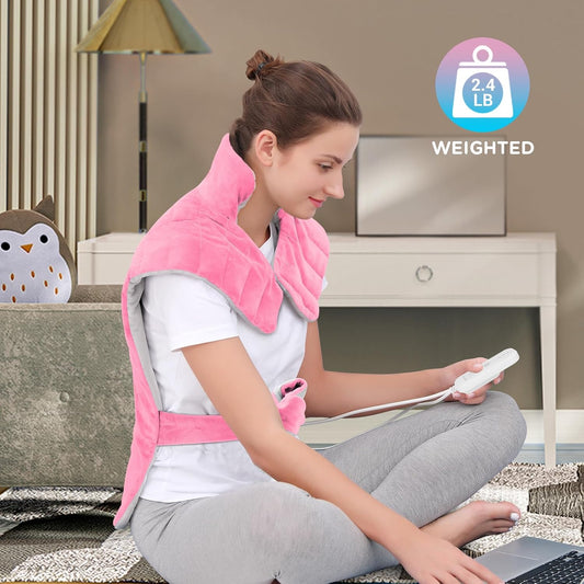 Comfytemp Weighted Heating Pad for Back Neck Shoulder, 22"x33" FSA Eligible