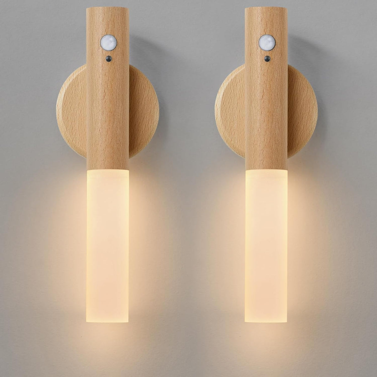 Montford Wall Sconces Set of Two Battery Operated, Motion Sensor Night Light Magnetic Wall Light Rechargeable, Peel and Stick Lights for Hallway