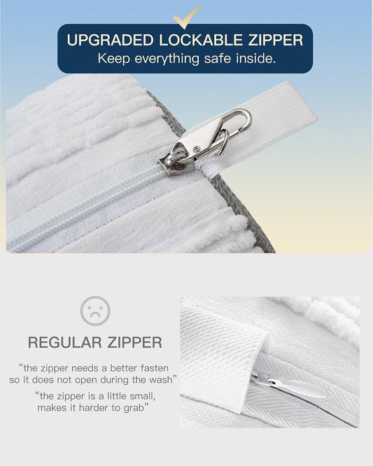 4 PCs Shoe Washing Machine Bag, Upgraded Lock-Zipper Design, 360° Deep Clean for Sneakers, Tennis Shoes and Slippers, Quiet Shoe Laundry Bag for Washer and Dryer (4 PACK)