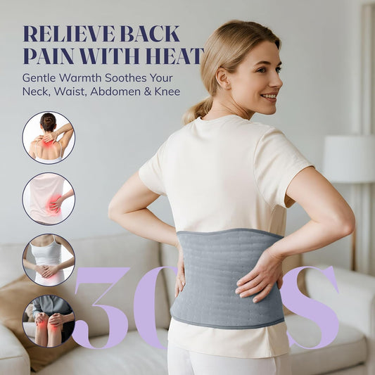 Heating Pad for Period Cramps, Electric Heat Pad with 6 Heat Levels and 4 Times Settings, Moist Heating Pad for Back Pain Relief, Neck, Shoulder, Abdomen, Birthday Gifts for Women and Men