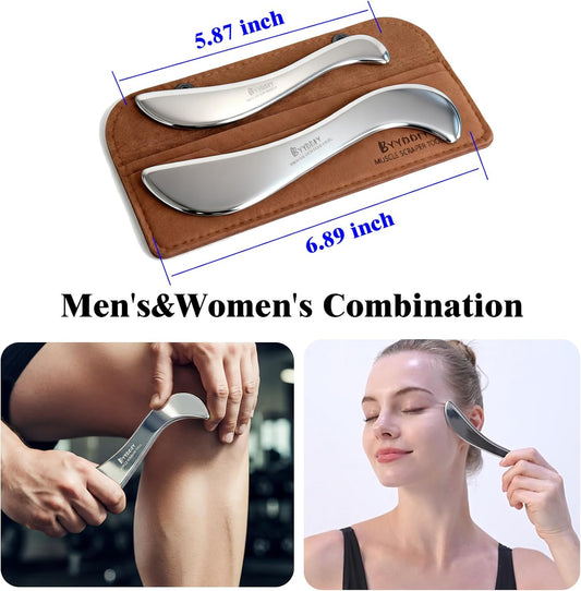 BYYDDIY-Large and Small Set,Stainless Steel Gua Sha Muscle Scraper Tool-Scraping Massage Tools,Scar Tissue Tool for Physical Therapy Tool 