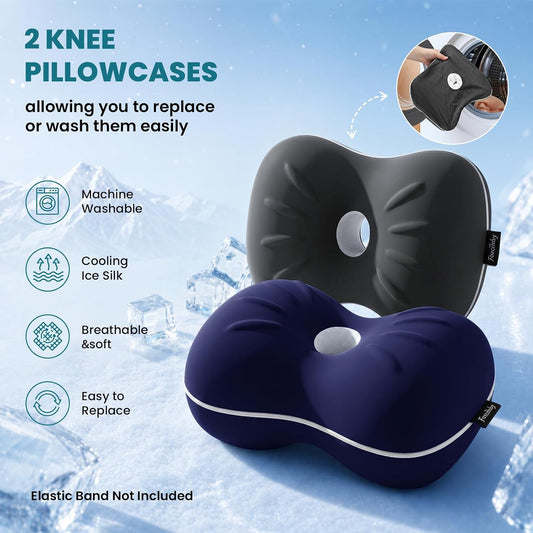 Knee Pillow for Side Sleepers - Smooth Spine Alignment Pillow, Memory Foam Knee Pillows for Back Hip Pain, Spine Aligning, Sciatica, Surgery Recovery, Pregnancy