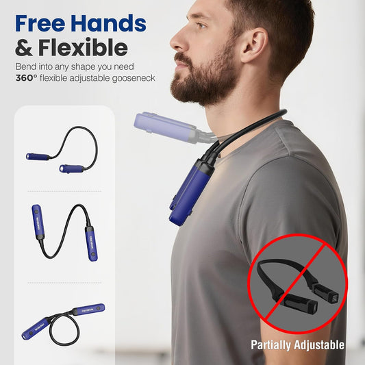 WORKPRO Rechargeable Neck Light, 3 Brightness Hands-Free Neck Work Light