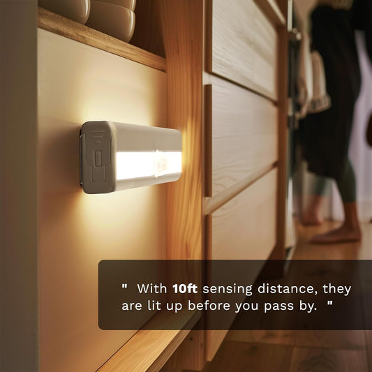 lexall 6 Pack Motion Sensor Lights, 10 LED Closet Battery Operated | Stick-On Anywhere, Magnetic Night Light Bar, LED Safe Light, For Closet Stairs Wardrobe Under Cabinet