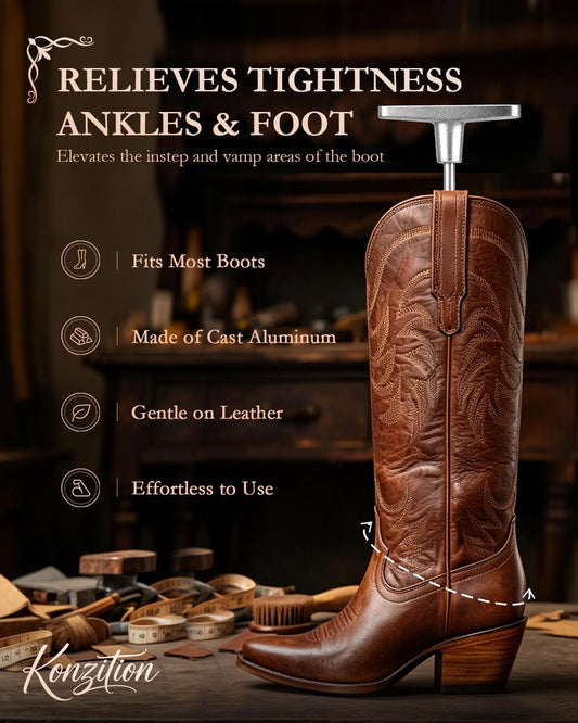 Cast Aluminum Boot Instep & Vamp Stretcher: Relieving Tightness Easily, Adjustable Boot Instep Stretcher is Suitable for Western, Cowboy, Hiking & Work Boots for Men and Women - Easy to Use