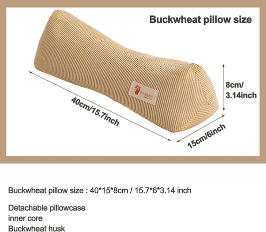 Neck & Cervical Pillows Buckwheat Pillow ,Neck Support Pillow Cervical Neck Roll Bolster Pillow,Neck Pain Relief for Back and Side Sleepers Round Pillows (Pink)