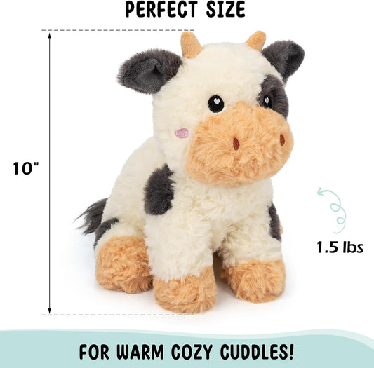Bunny Microwavable & Weighted Stuffed Animals - 1.5 Lbs Unscented Heating Pad for Period Cramps Pain Relief and Anxiety, Cute Bunny Plush Toys Gifts for Women Girls Adults and Kids by Happy Fuel