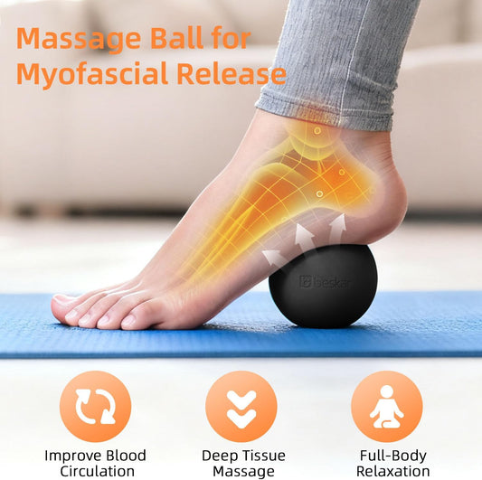 Massage Lacrosse Balls for Myofascial Release, Trigger Point Therapy | Foot Massage Ball to Relieve Plantar Fasciitis, Muscle Soreness