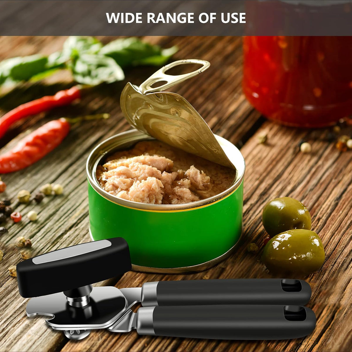 Can Opener,Professional 3-In-1 Multifunctional Manual Can Openers Bottle Opener,Kitchen Durable Stainless Steel Heavy Duty Can Opener Smooth Edge for Kitchen Seniors Friendly