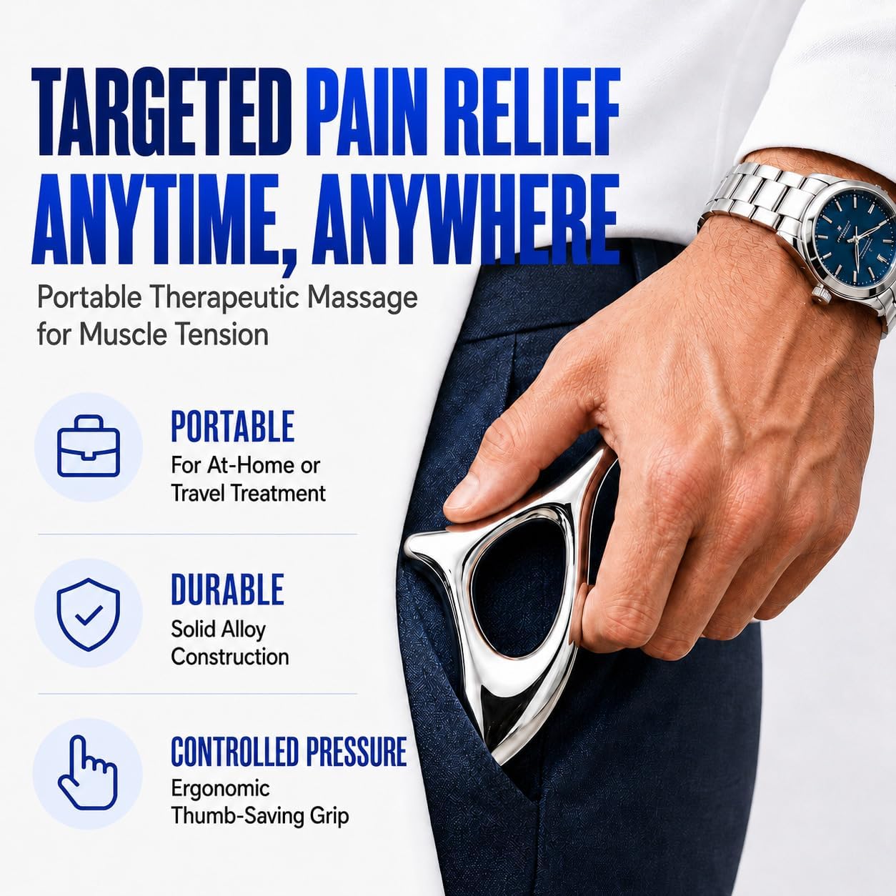Melonsun Trigger Point Massage Tool for Pain Relief, Deep Tissue Massage & Gua Sha, Fascia Release Muscle Scraper Acupressure Tool for TMJ Relief, Muscle Recovery, Full-Body Massage & Therapists