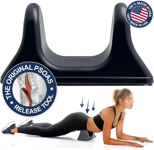 PSO-RITE Psoas Muscle Release Tool – Made in USA, Patented Deep Tissue Massage Device for Your Back, Hip Flexor & Trigger Point Relief, Night Black