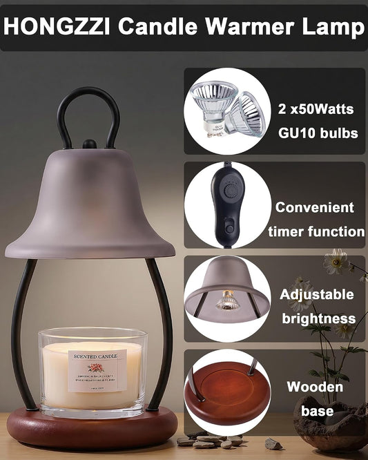 Candle Warmer Lamp with Timer, Dimmable, Adjustable Height, Black