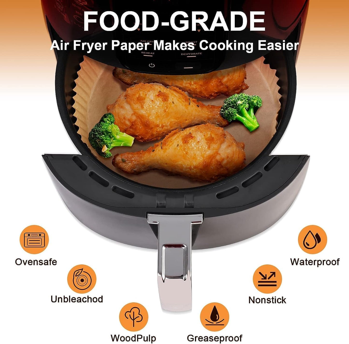 130 Pcs Disposable Mini Air Fryer Liners for COSORI 2.1 Qt Air Fryer | Small Air Fryer Liners, Pre-Cut and Ready to Use Upon Receipt, Food-Grade Safe, Heat to 430°F, Non-Stick