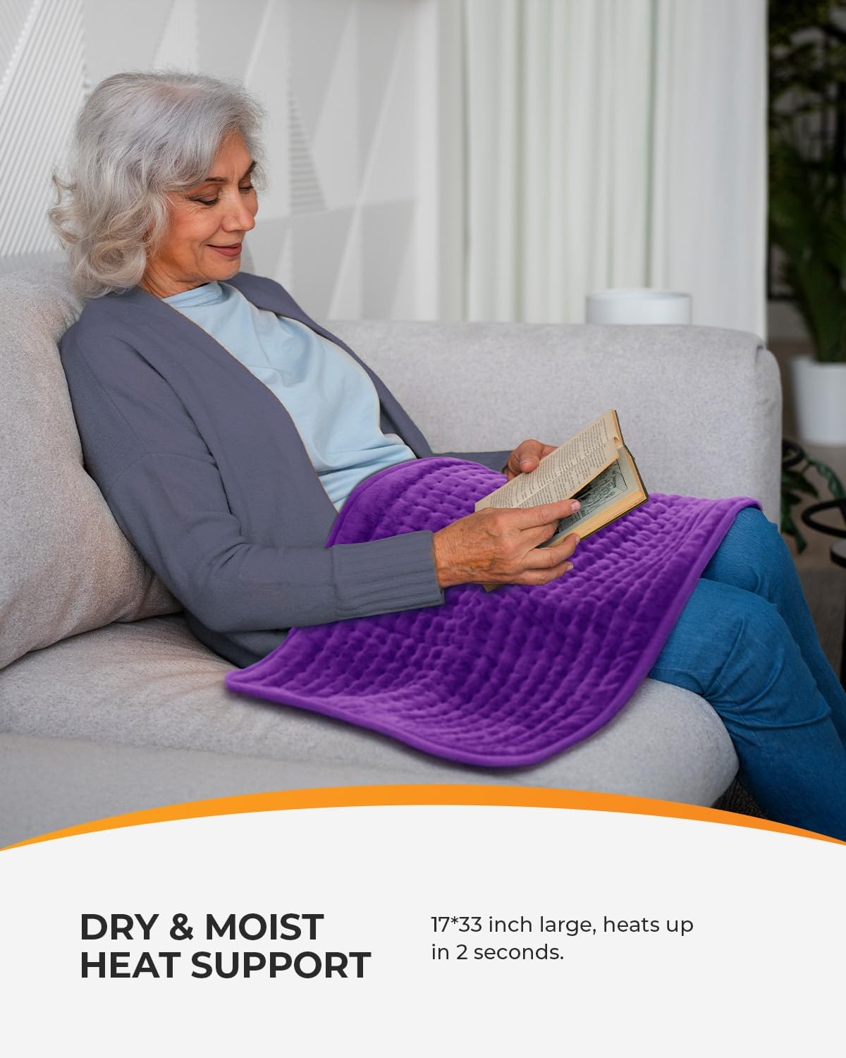 CooCoCo FSA Eligible HSA Hip Heating Pad for Hip and Sciatica Pain Relief | Heated hip brace, 6 heat levels, 4 timers, adjustable wearable fit, soft plush lining for hip, thigh, buttock and lower back