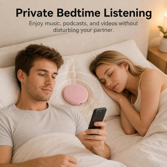Pillow Speaker for Sleeping, Headphone-Free Mini Bluetooth Speaker Under Pillow, White Noise Sound Machine with Pink Noise, Auto-Off Timer for Side Sleeper
