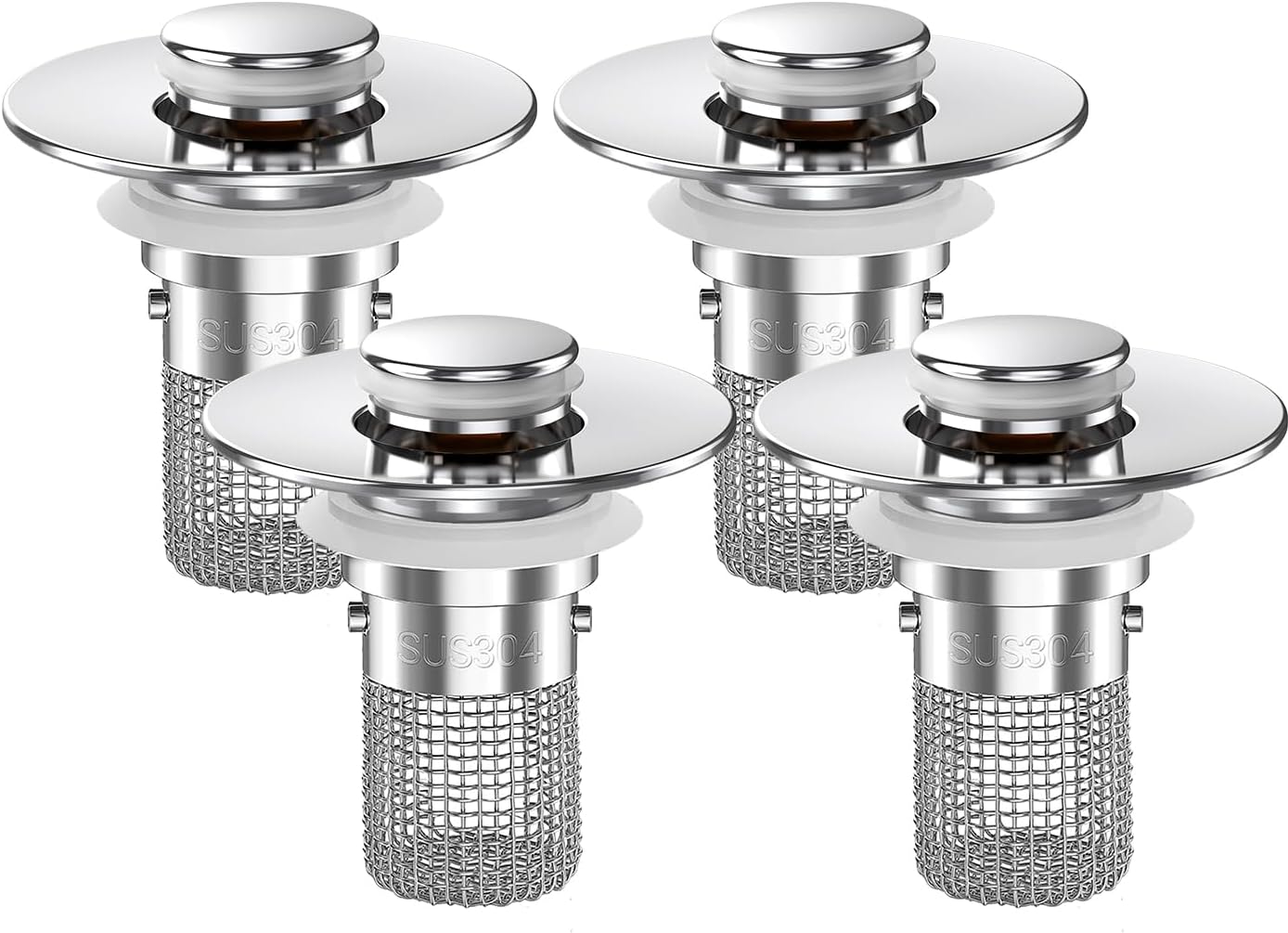 Bathroom Sink Drain Strainer, Pop-up Sink Drain Strainer with Removable Stainless Steel Strainer Basket Hair Catcher, Bathroom Sink Strainer for Bathroom Sink Stopper Replacement(1PCS)