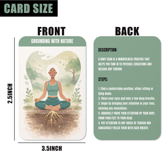 Somatic Therapy Exercise Cards, 50 Nervous System Regulation Tools for Anxiety Relief & Stress Soothing, Therapy Practice Cards with Display Stand, Mindfulness, Breathwork, Grounding, Movement