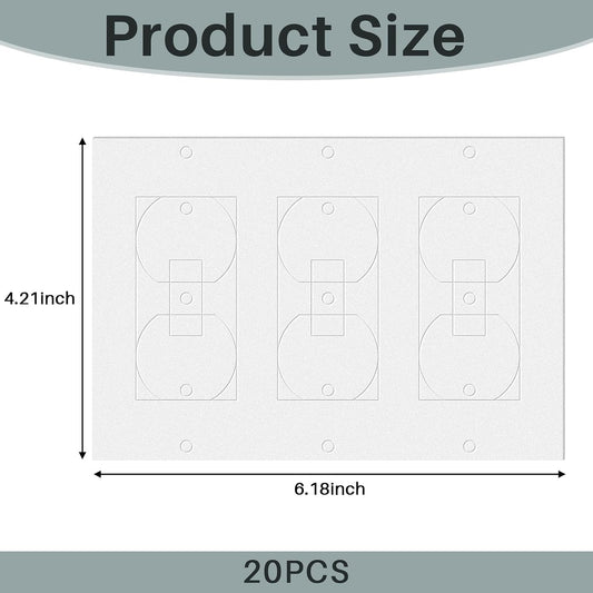 Tondiamo 20 Pcs Foam Outlet Insulation Gasket Pads,4.25 x 6.2 Inch,3-gang | Draft Blocker for Electrical Boxes, Fits Wall Switch Covers, Energy Saving Sealing Foam, Easy Peel Stick Install